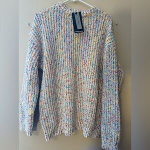 Silent Vortex Multicolor Knit Oversized Women's Sweater